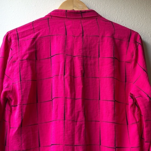 John Mark in Autographs-original Red Black Check Button Down Tunic Shirt - S - Picture 11 of 12